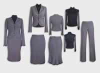 Женский костюм тройка серый с блузой. Артикул 74021ABS